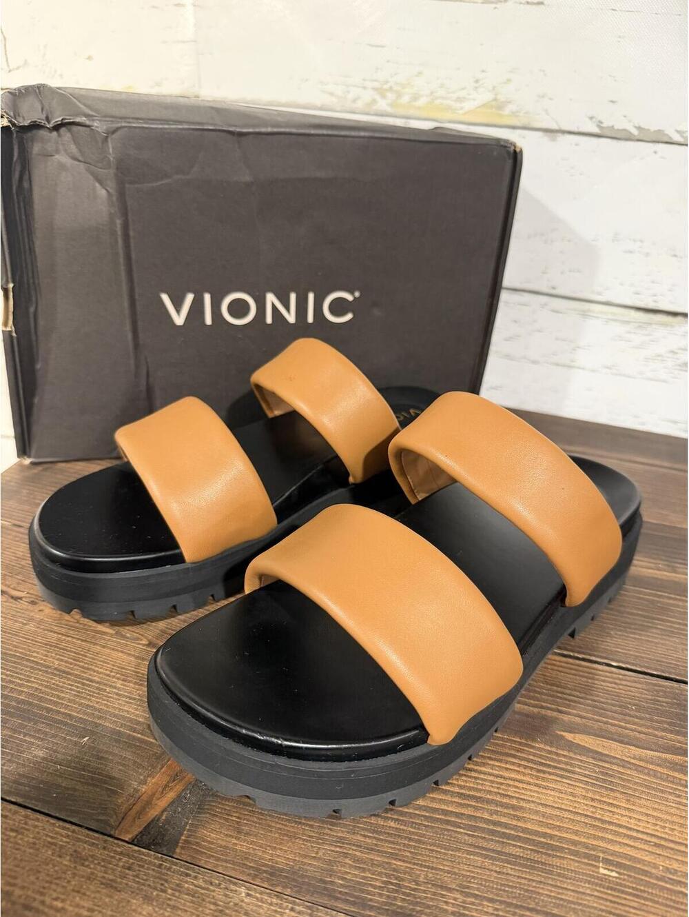 Vionic Women's Modesto Slide Sandals Camel Size 9 NIB